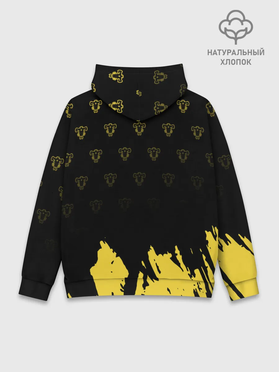 Худи мужской база хлопок / Аста в маске демона | Чёрный Клевер