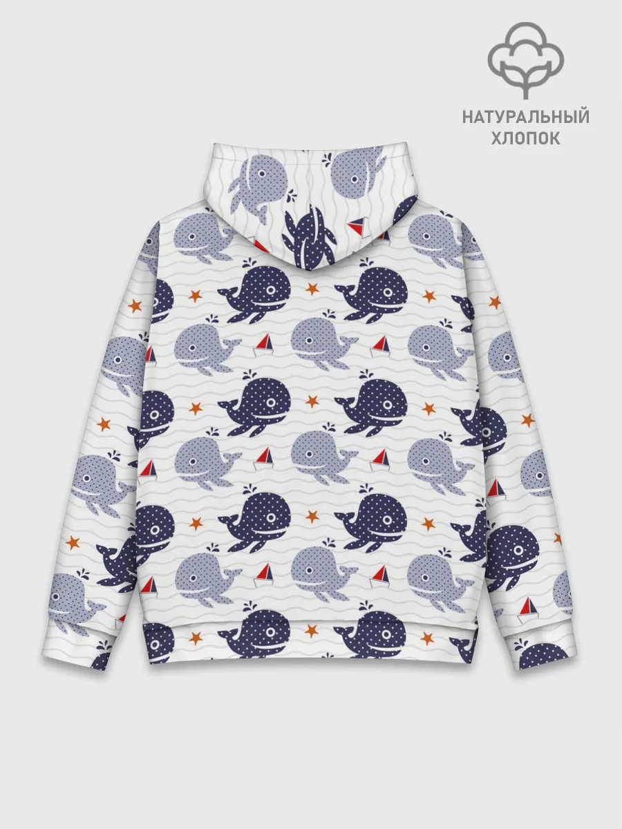 Худи мужской база хлопок / Киты и яхты