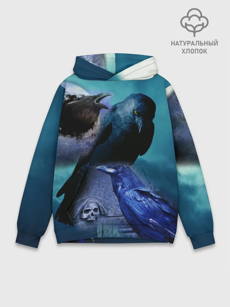 Худи мужской база хлопок / Мистические вороны | Crows