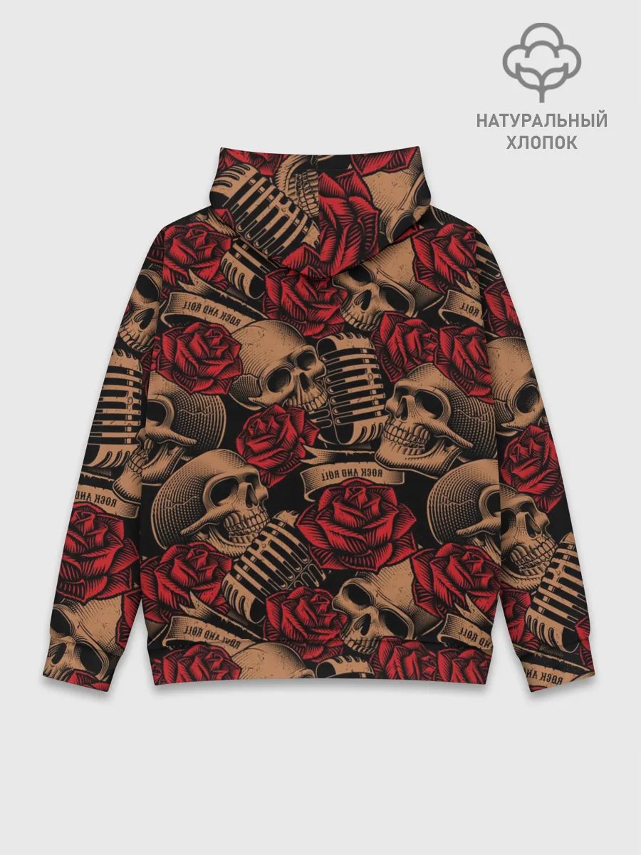 Худи мужской база хлопок / Черепа Рок-н-ролл