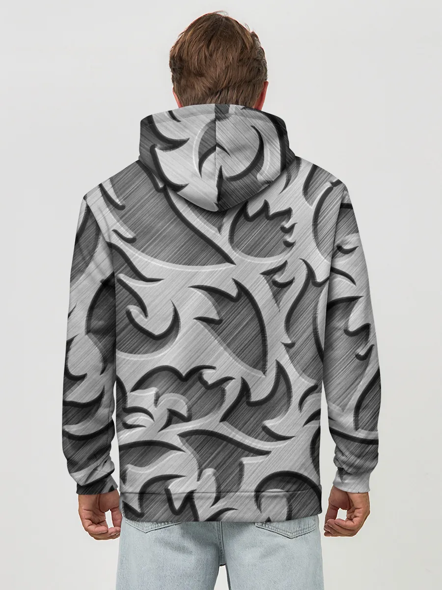 Худи мужской база хлопок / Монохромный узор