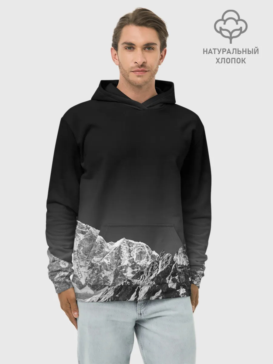 Худи мужской база хлопок / ГОРЫ В МОЕМ СЕРДЦЕ | КАМУФЛЯЖ
