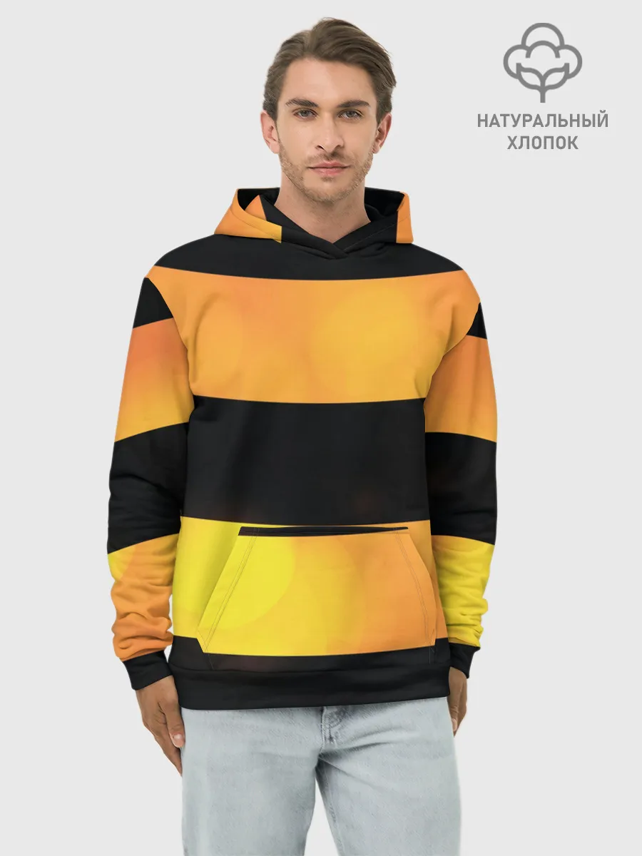 Худи мужской база хлопок / Георгиевская лента