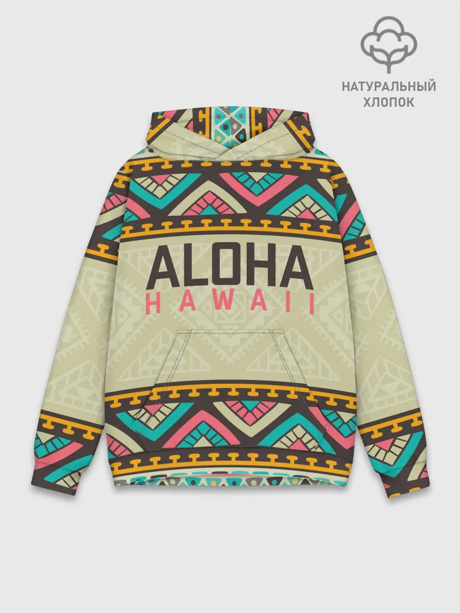 Худи мужской база хлопок / АЛОХА ГАВАЙИ, ALOHA, SUMMER