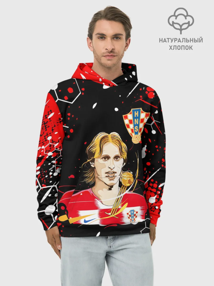 Худи мужской база хлопок / ЛУКА МОДРИЧ / LUKA MODRIC