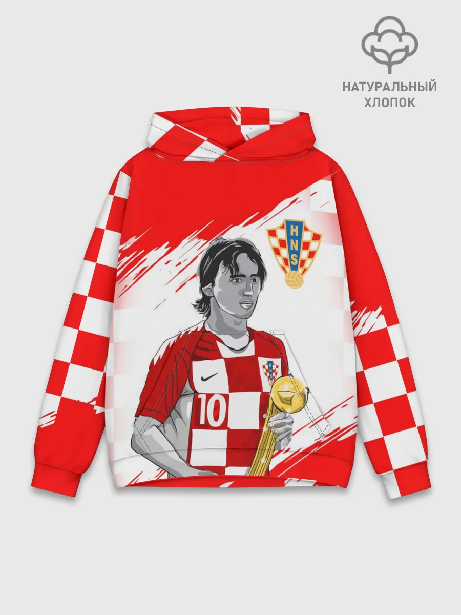Худи мужской база хлопок / ЛУКА МОДРИЧ / LUKA MODRIC
