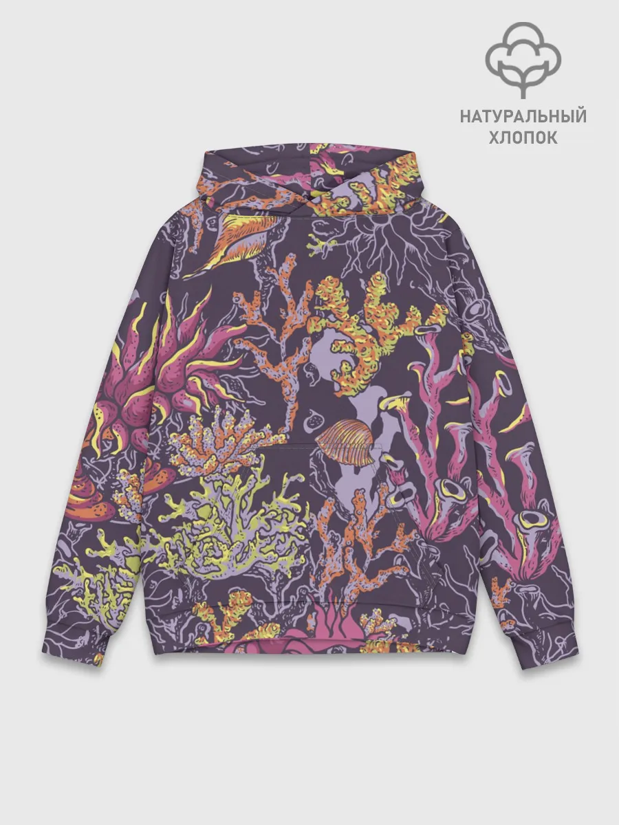 Худи мужской база хлопок / Кораллы