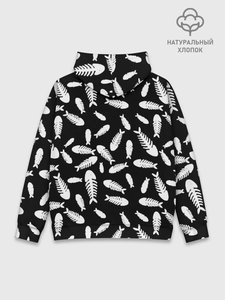 Худи мужской база хлопок / Скелеты рыб