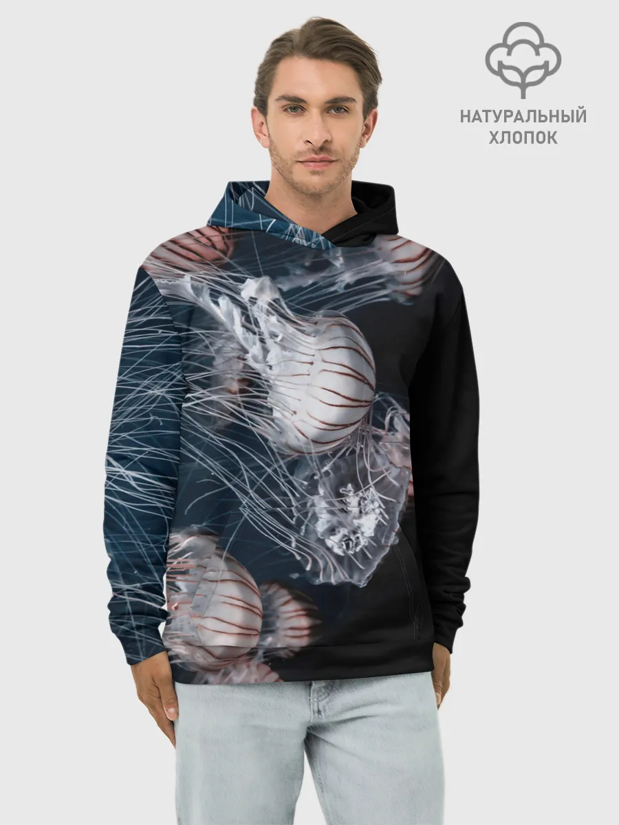 Худи мужской база хлопок / Медузы