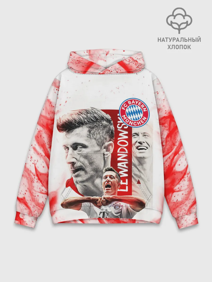 Худи мужской база хлопок / РОБЕРТ ЛЕВАНДОВСКИ / БАВАРИЯ