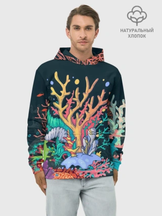 Худи мужской база хлопок / Морской пейзаж