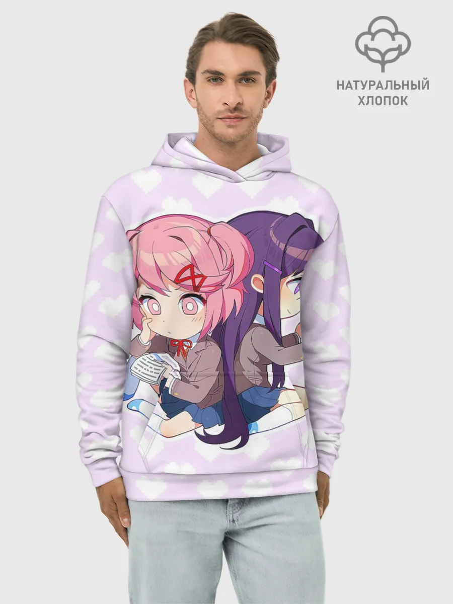 Худи мужской база хлопок / Chibi Natsuki and Yuri