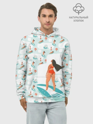 Худи мужской база хлопок / Серфингистка