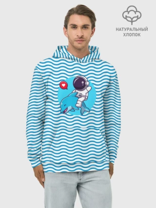 Худи мужской база хлопок / Любовь, море, космос