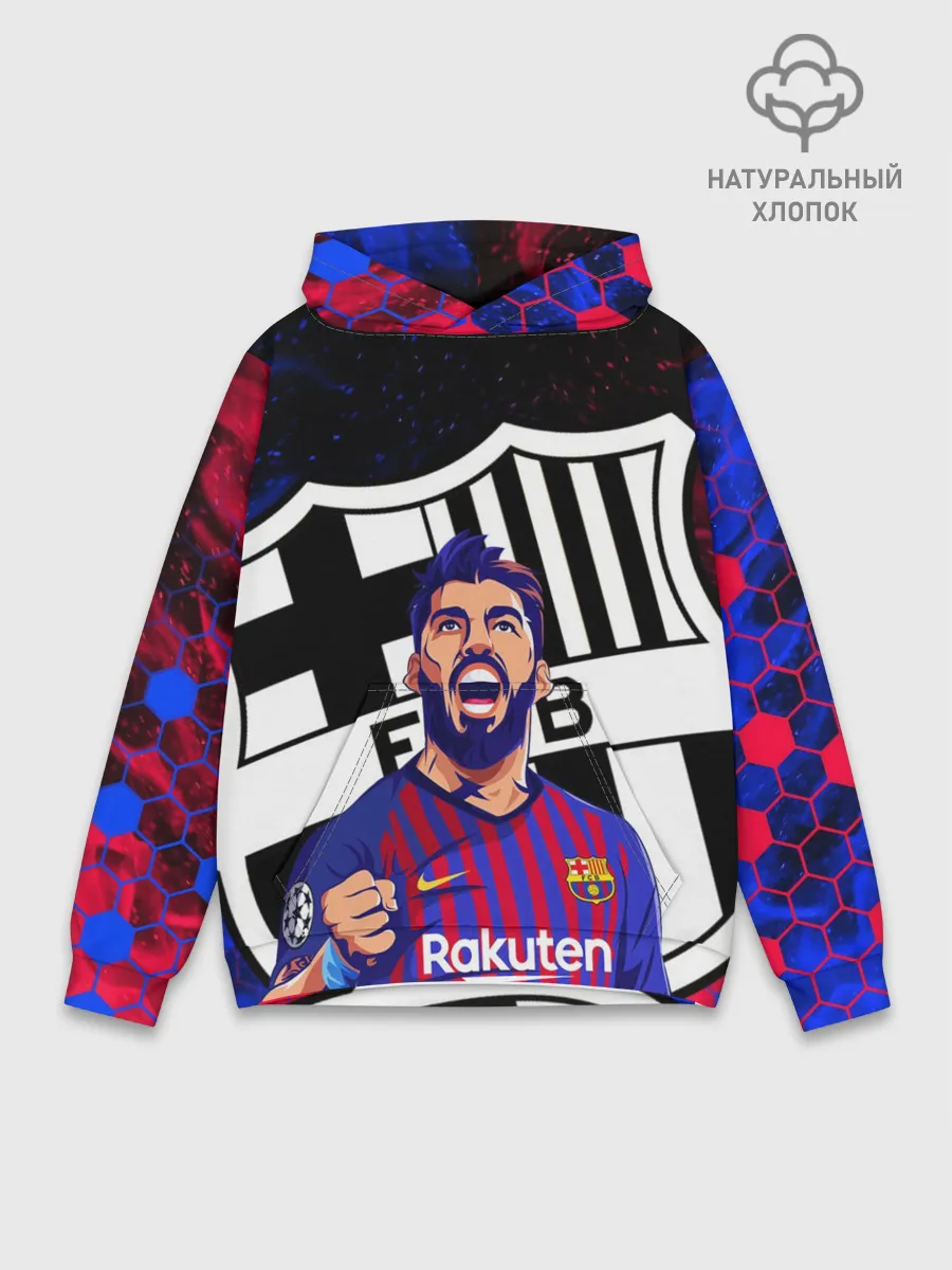 Худи мужской база хлопок / ЛУИС СУАРЕС / БАРСЕЛОНА