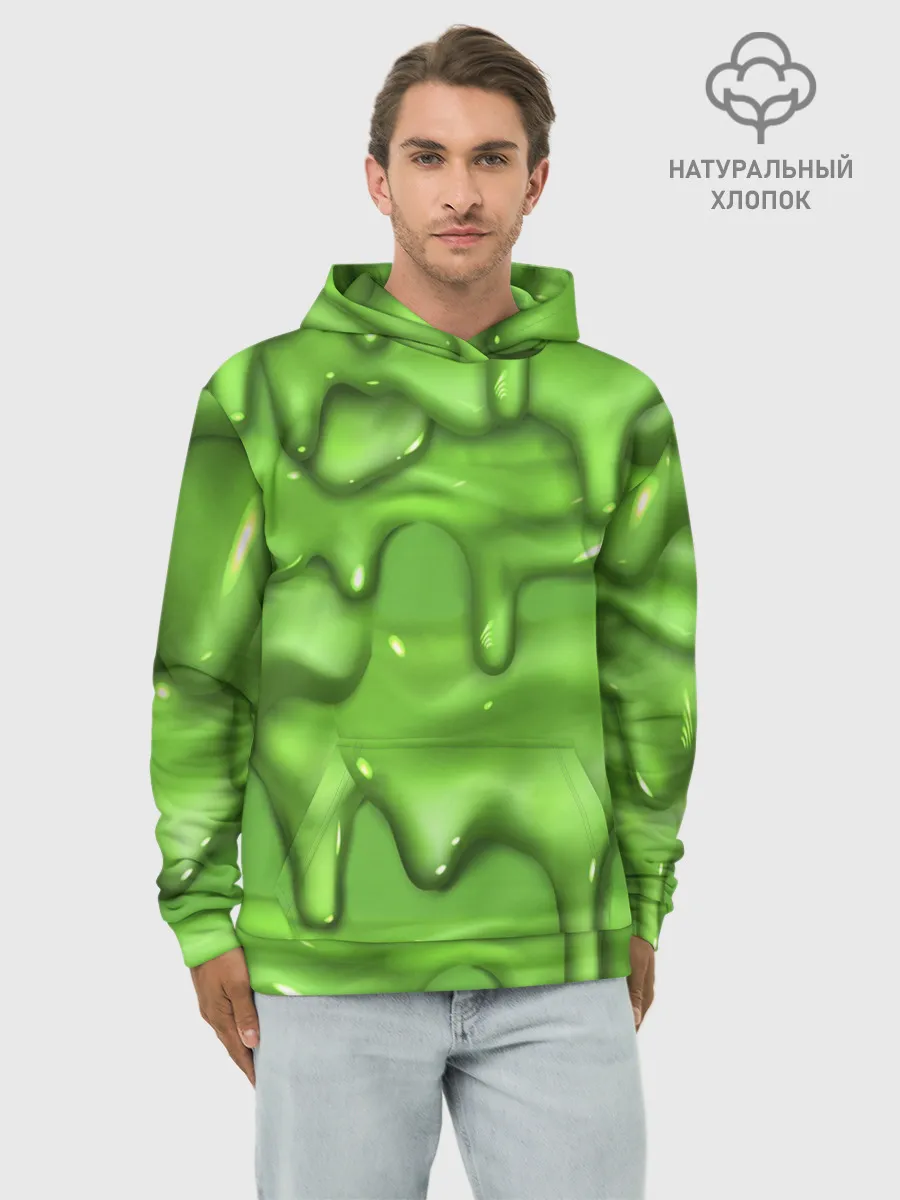 Худи мужской база хлопок / Green Slime