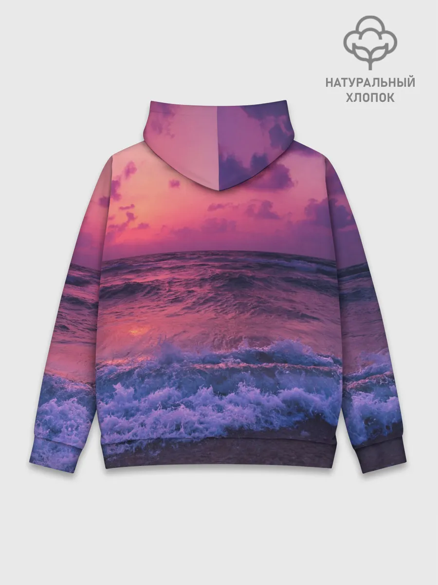 Худи мужской база хлопок / Закат на берегу