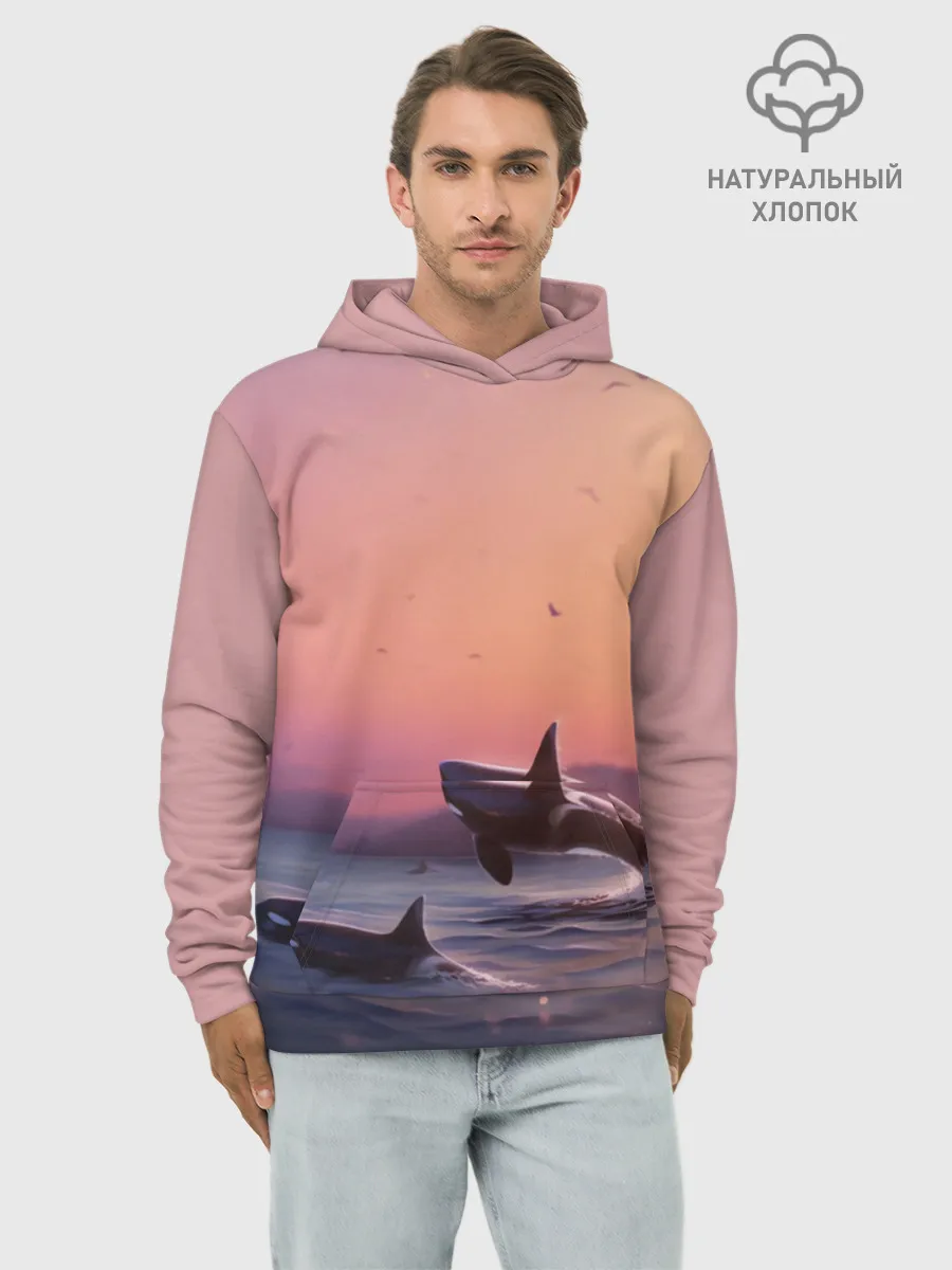 Худи мужской база хлопок / касатки
