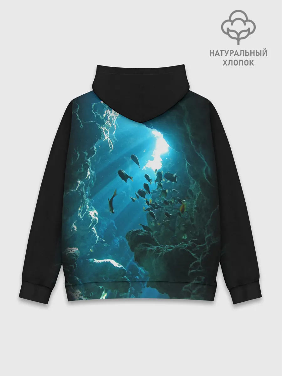 Худи мужской база хлопок / Коралловые рыбки