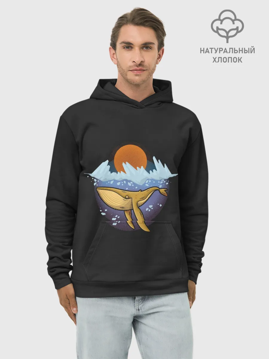 Худи мужской база хлопок / Whale in Ice