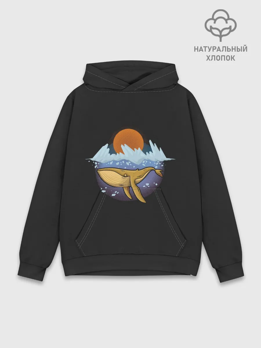 Худи мужской база хлопок / Whale in Ice