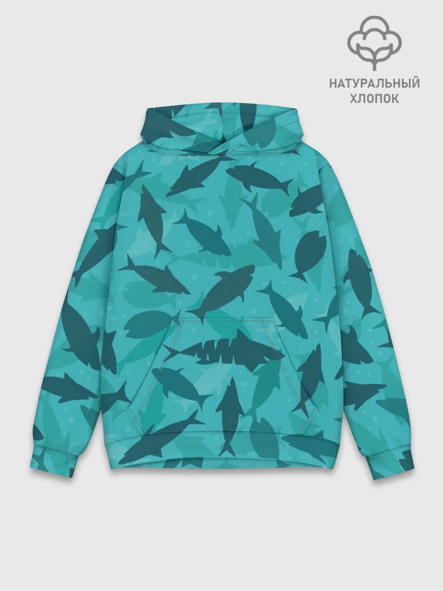 Худи мужской база хлопок / Морские жители