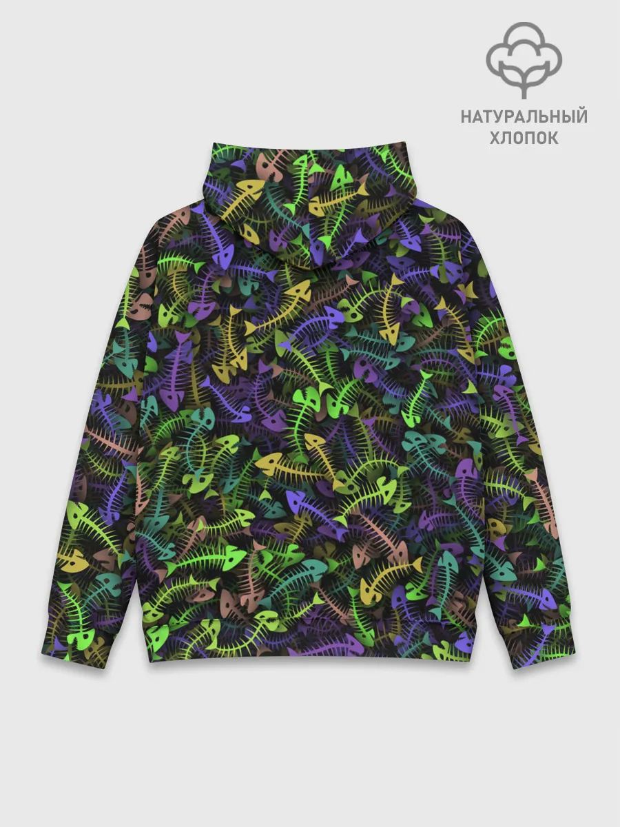 Худи мужской база хлопок / Neon Fish Bone