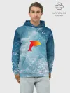 Худи мужской база хлопок / Дельфин в море
