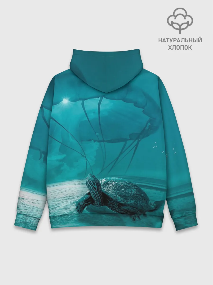 Худи мужской база хлопок / Медуза и черепаха
