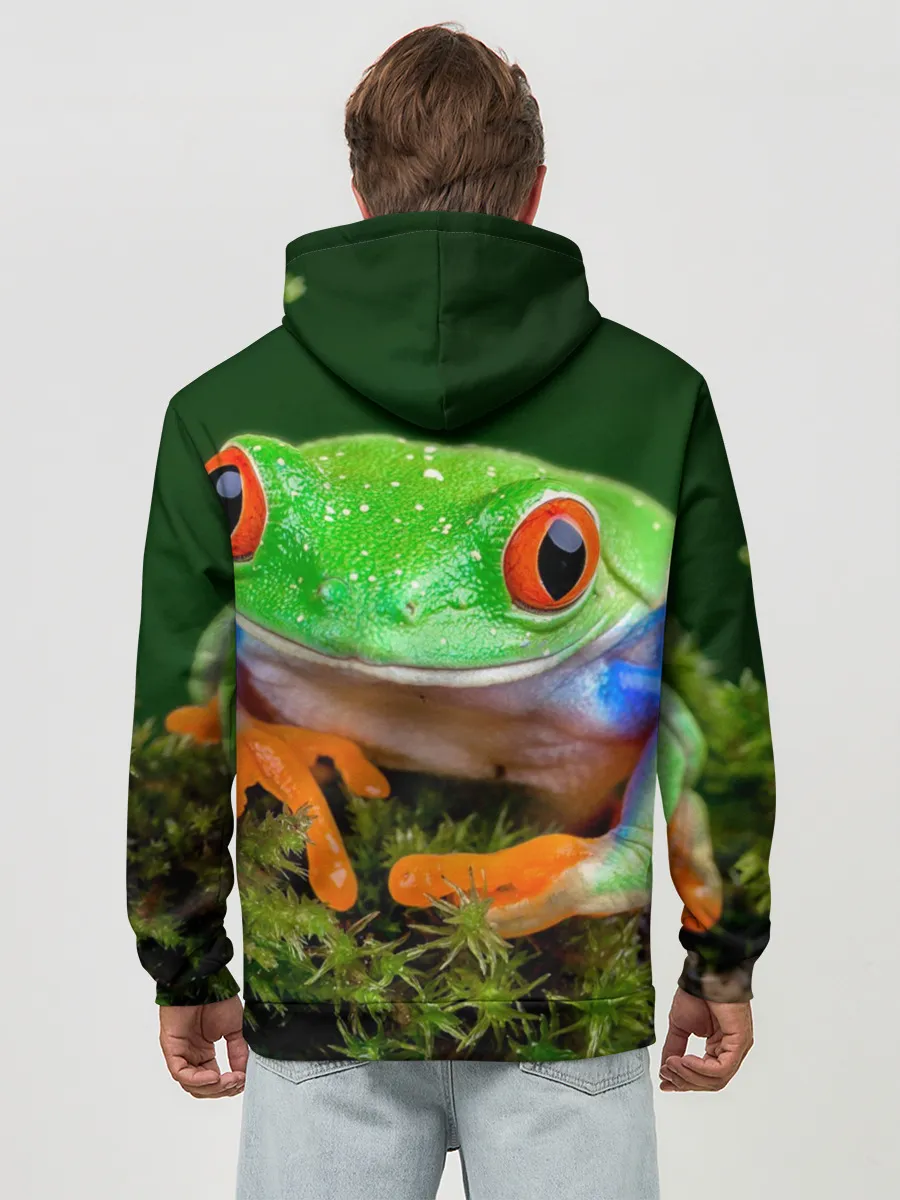 Худи мужской база хлопок / Тропическая лягушка