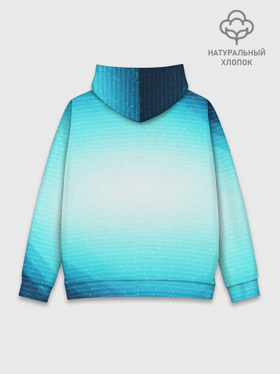 Худи мужской база хлопок / Акула в огне