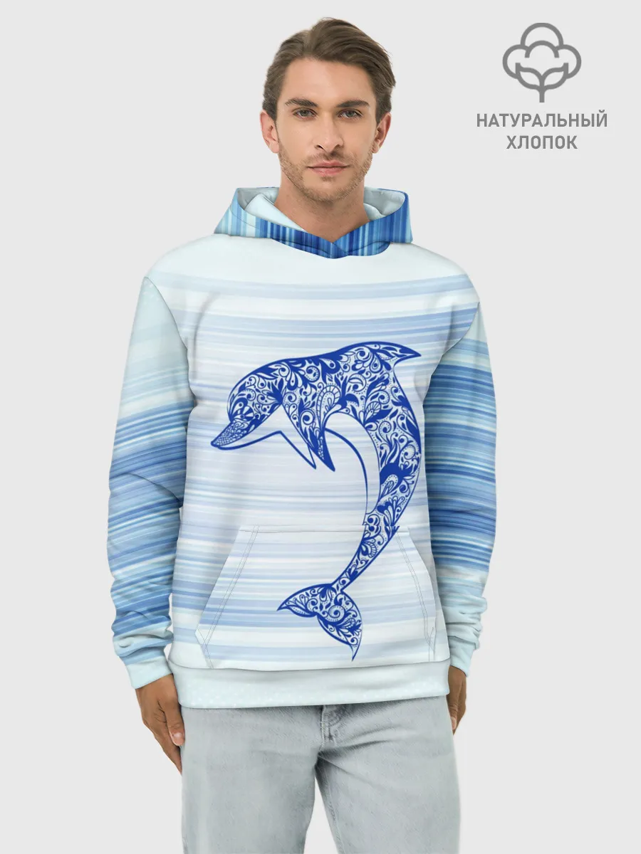 Худи мужской база хлопок / Дельфин