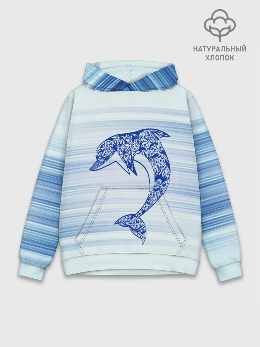 Худи мужской база хлопок / Дельфин