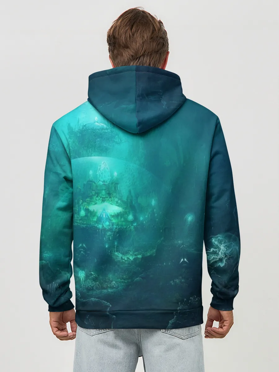 Худи мужской база хлопок / Дно морское