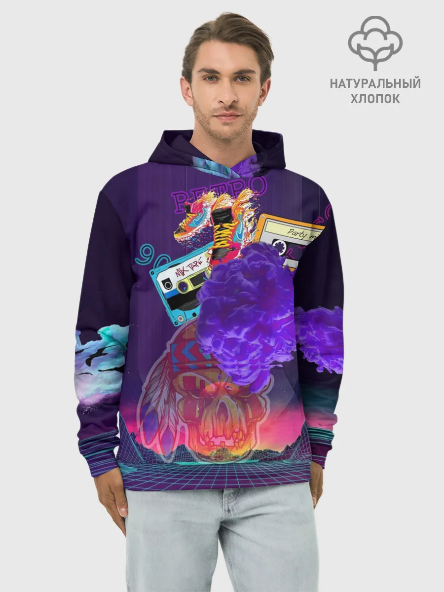 Худи мужской база хлопок / Ретро 90-е.