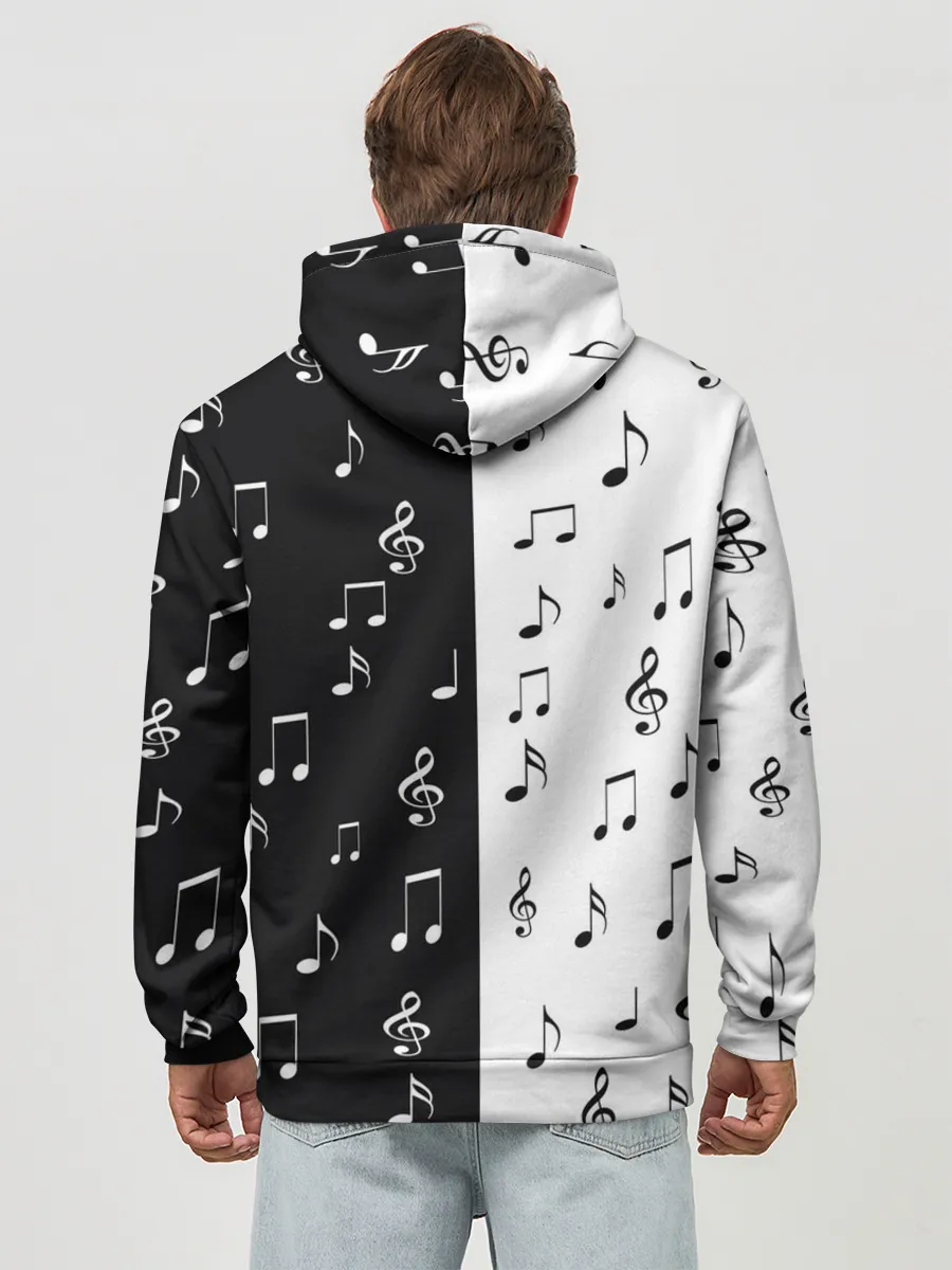 Худи мужской база хлопок / черное и белое | Black & white