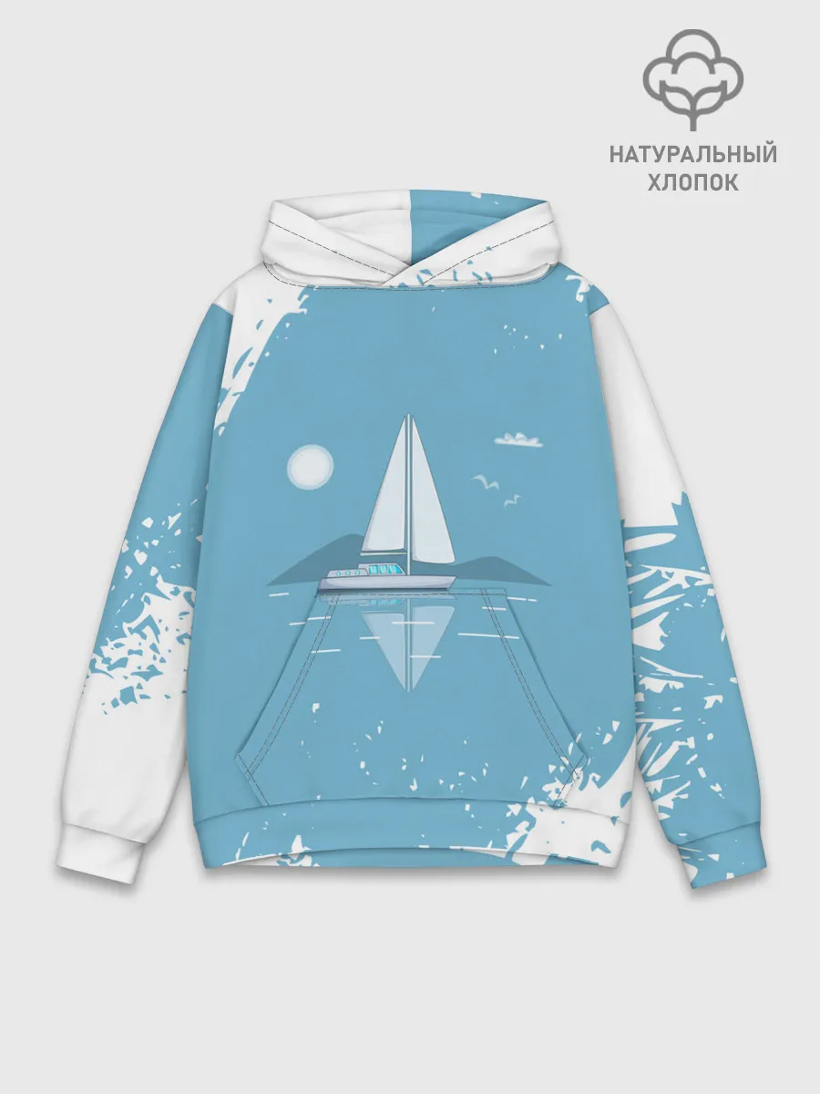 Худи мужской база хлопок / ОДИНОКИЙ ПАРУСНИК | SAILBOAT