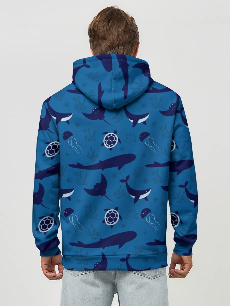 Худи мужской база хлопок / Подводный мир