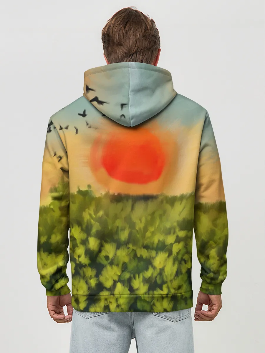 Худи мужской база хлопок / Один в поле