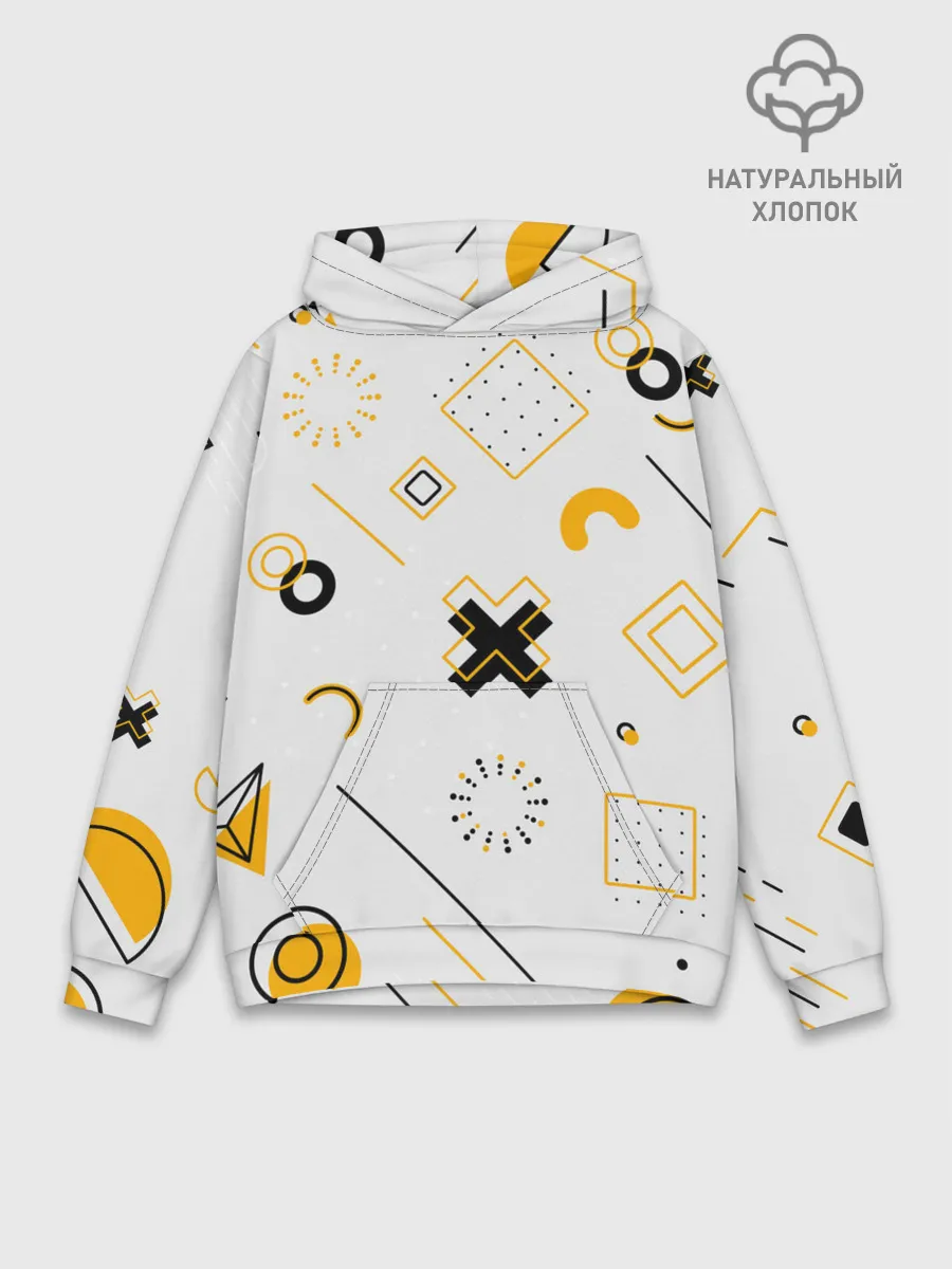Худи мужской база хлопок / Геометрический узор