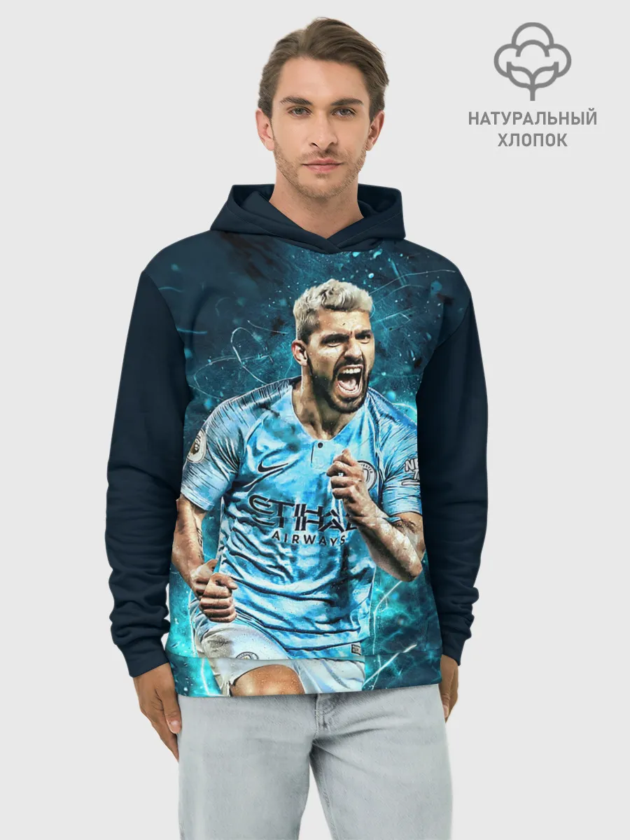 Худи мужской база хлопок / Серхио Агуэро