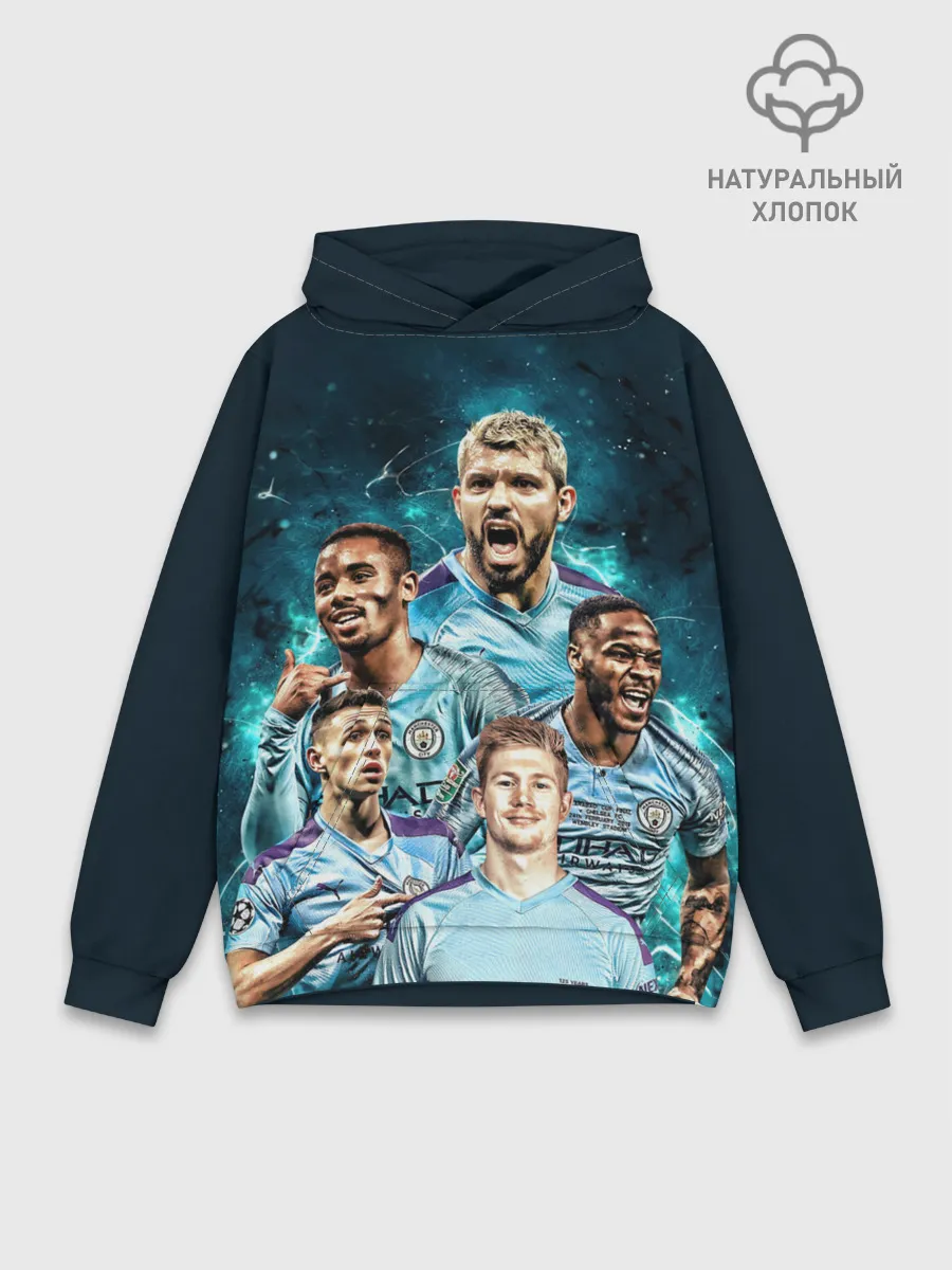 Худи мужской база хлопок / Манчестер Сити Серхио Агуэро