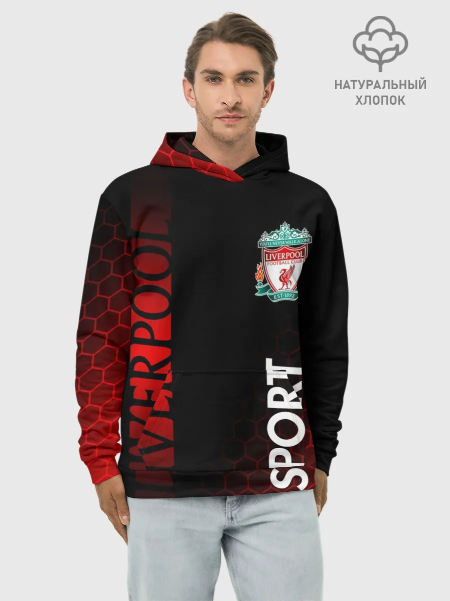 Худи мужской база хлопок / LIVERPOOL / ЛИВЕРПУЛЬ / СПОРТ