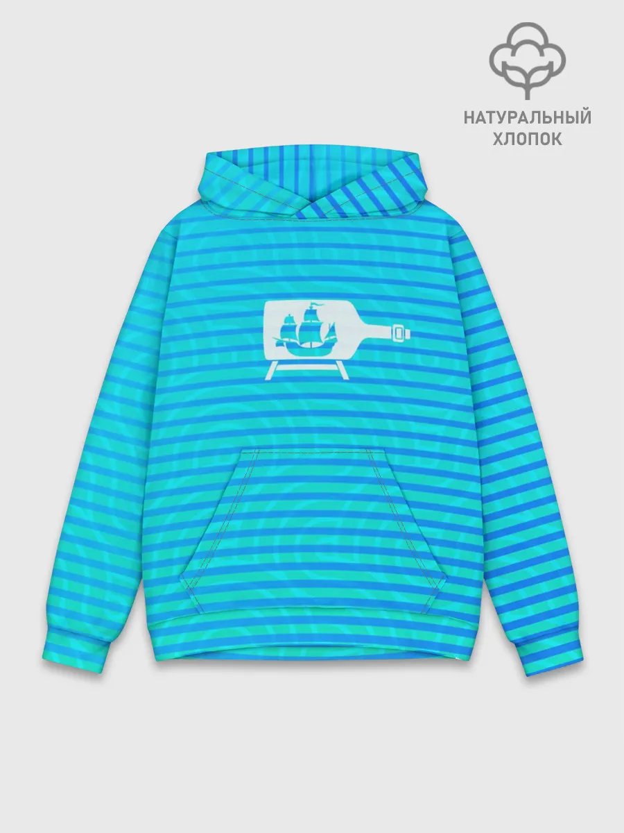 Худи мужской база хлопок / Кораблик в бутылке