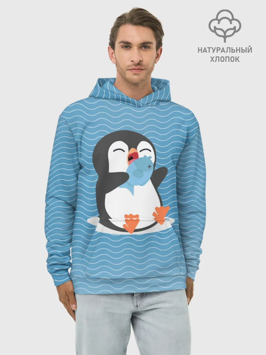 Худи мужской база хлопок / Пингвин