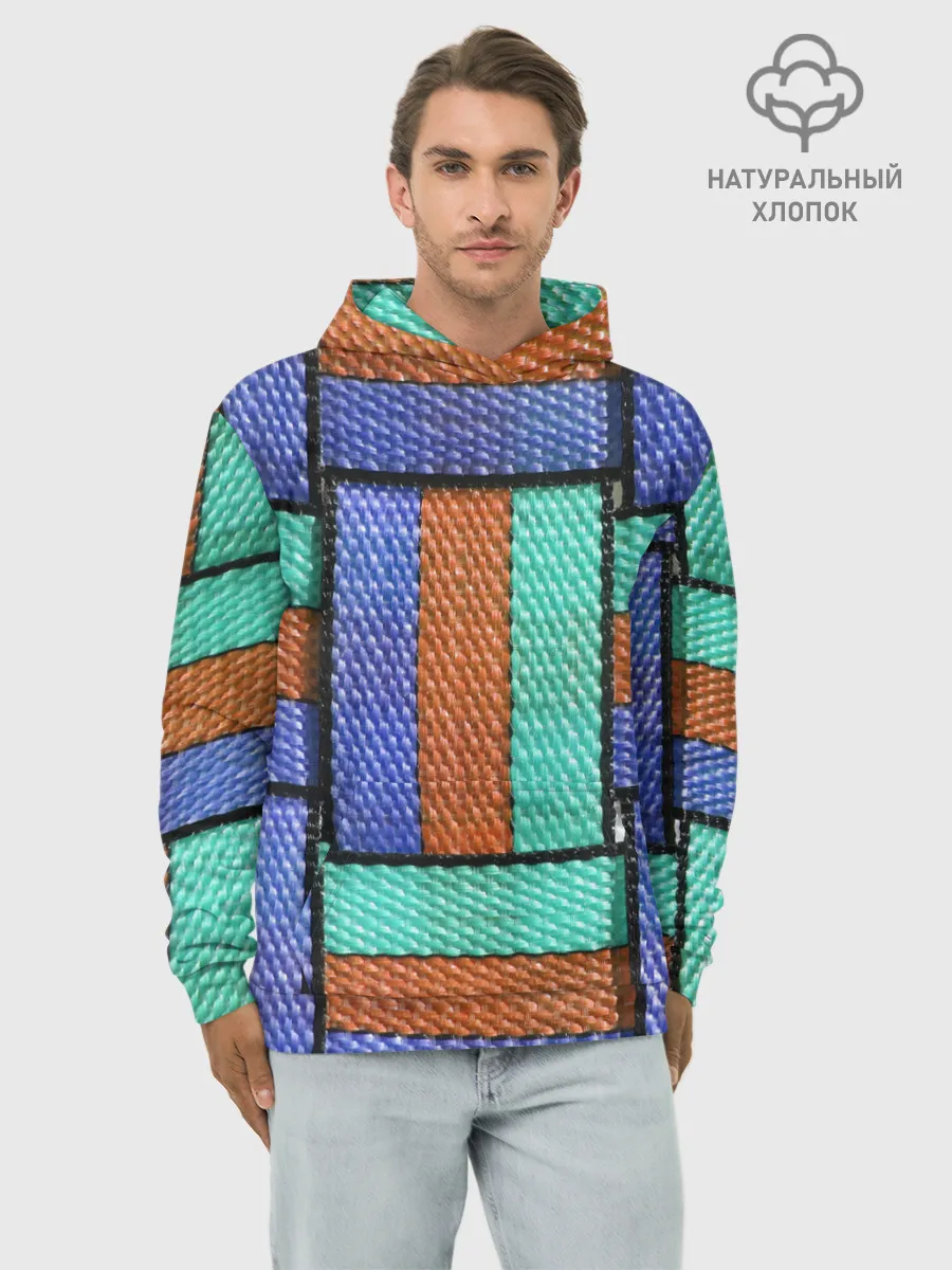 Худи мужской база хлопок / Stripes