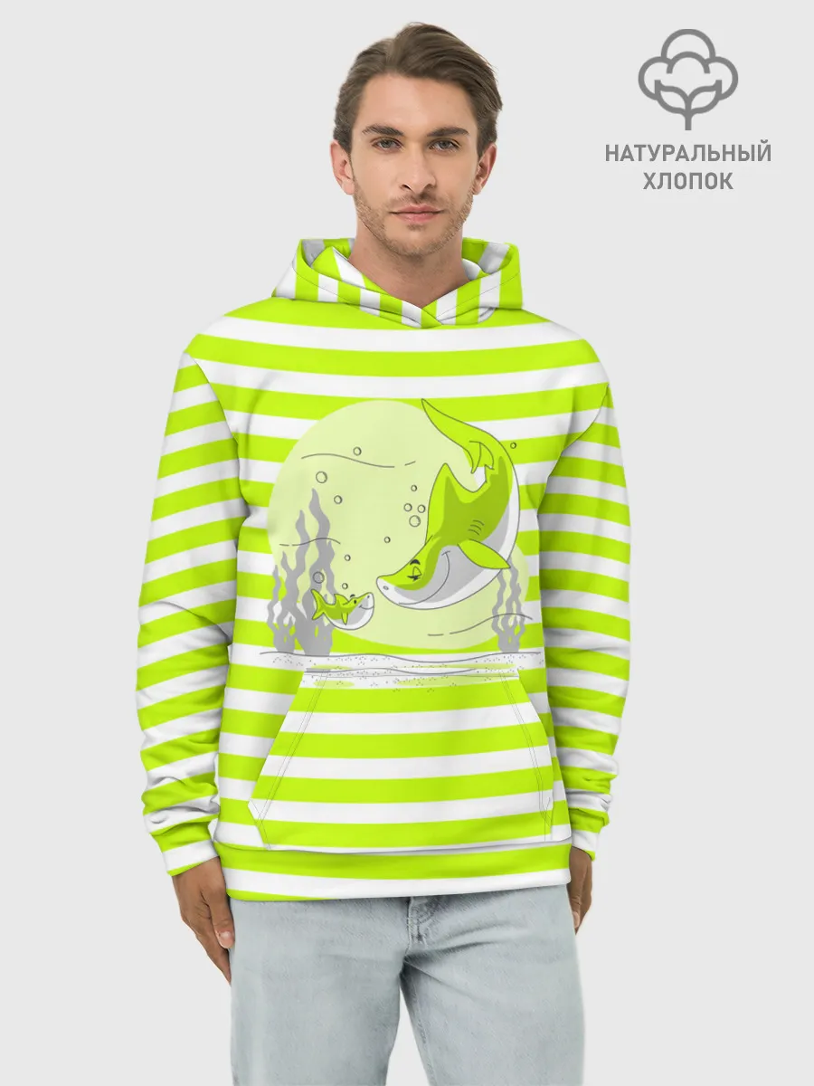 Худи мужской база хлопок / Акула