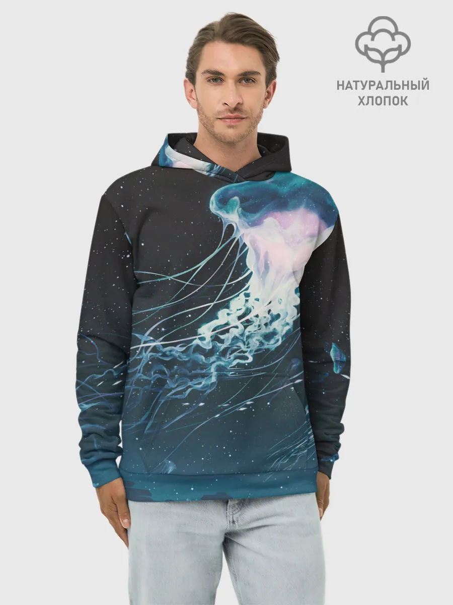 Худи мужской база хлопок / Рисунок медуза