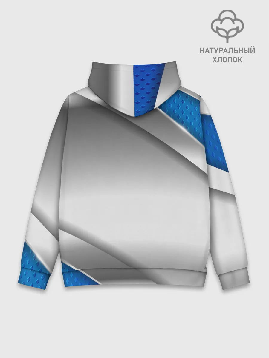 Худи мужской база хлопок / 3D СЕРЕБРО BLUE LINES