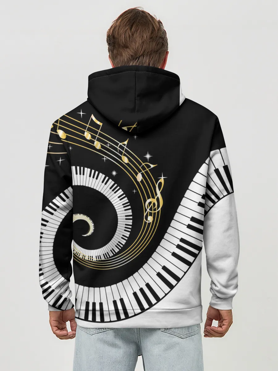 Худи мужской база хлопок / МУЗЫКАЛЬНЫЙ УЗОР